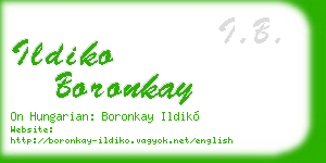 ildiko boronkay business card